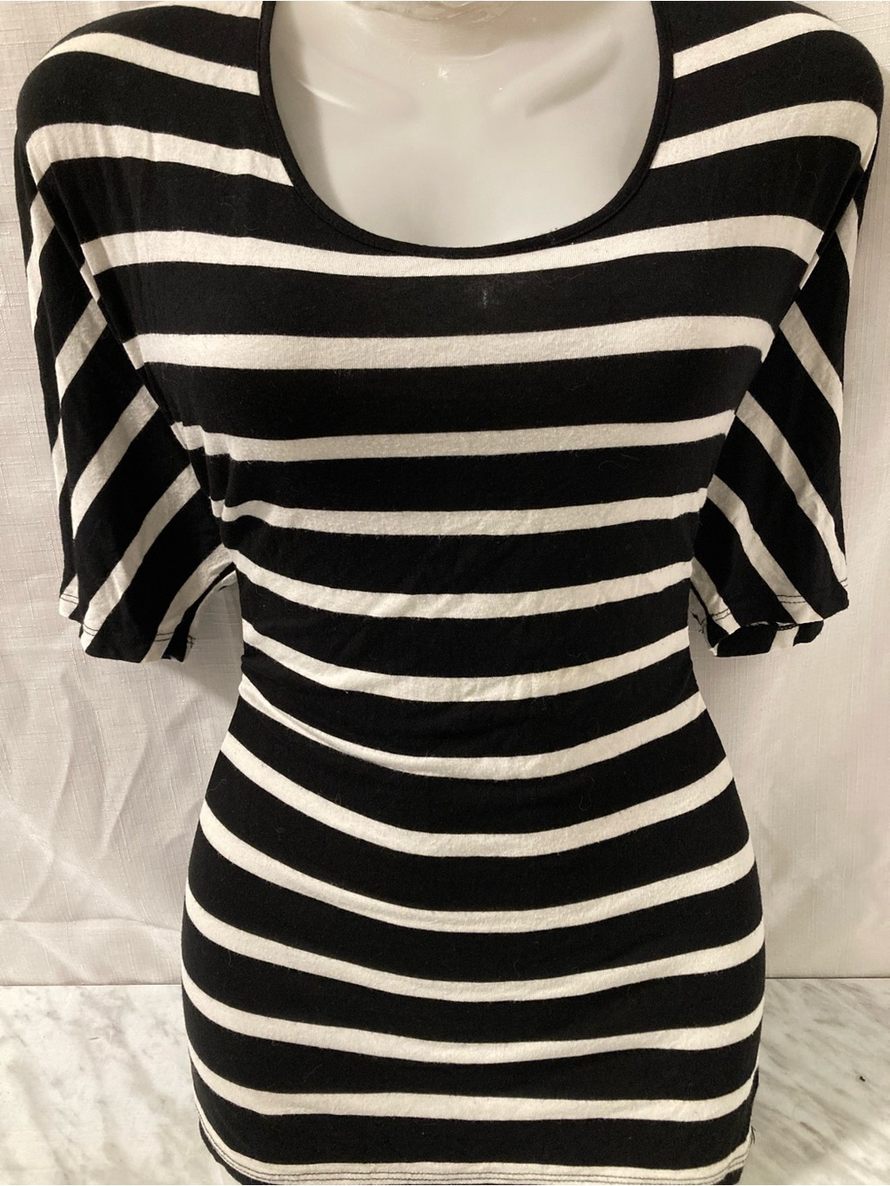 CHIC by JACOB Black White Striped Tunic Top M Y2K